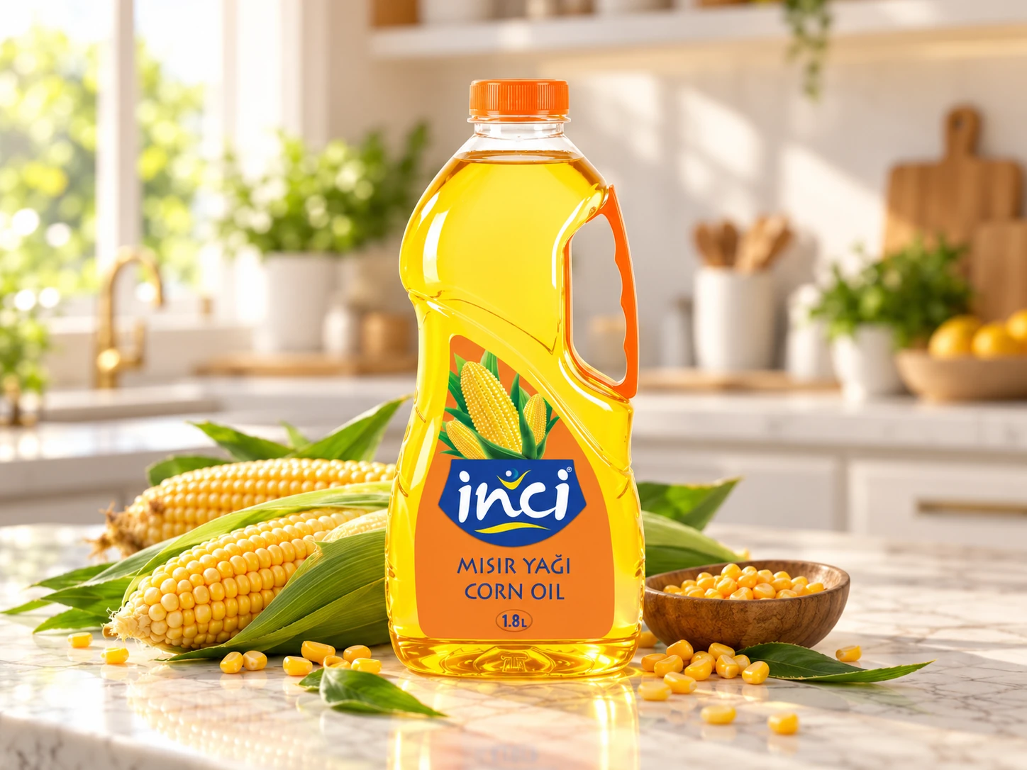 İnci Mısır Yağı 1,8 L Kulplu PET ürün görseli