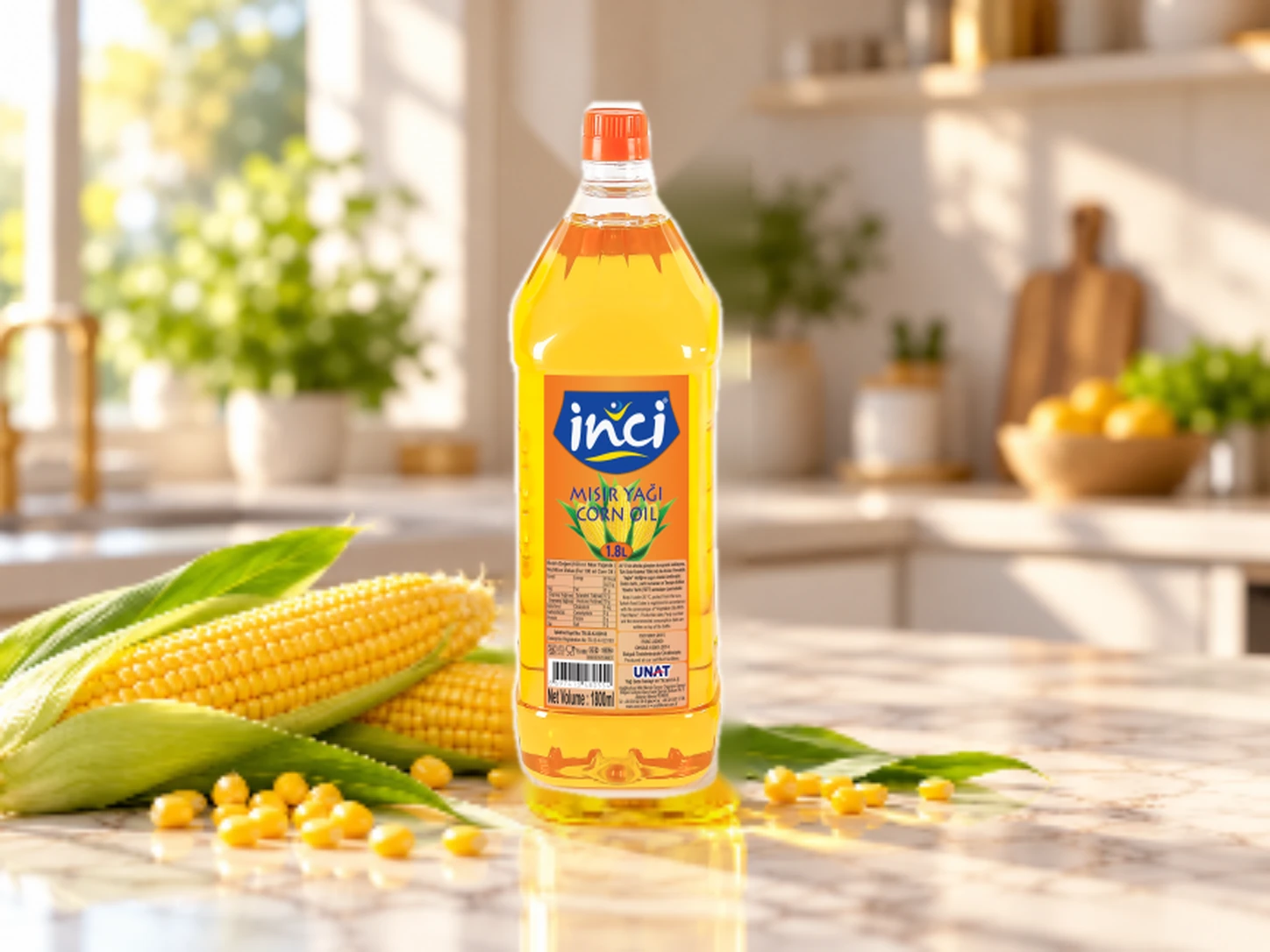 İnci Mısır Yağı 1,8 L Köşeli PET ürün görseli