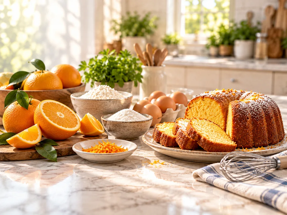 Ingredients for orange cake